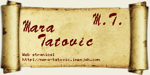 Mara Tatović vizit kartica